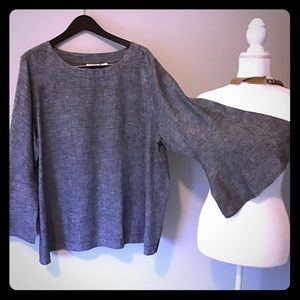 Cynthia Rowley Bell Sleeved Linen Top